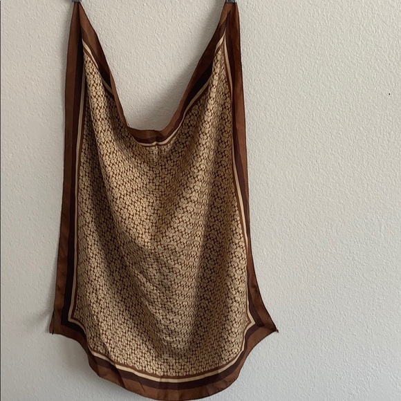 Brown Coach Silk Scarf - Picture 1 of 2